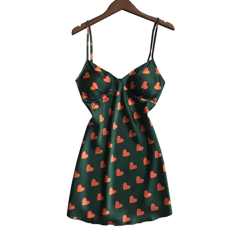 2020 Spring New Women Ice-Silk Sleep dress Sexy V-Neck Knee Length Dress Soft Satin Comfort Housewear dress With Chest Pad
2020 Spring New Women Ice-Silk Sleep dress Sexy V-Neck Knee Length Dress Soft Satin Comfort Housewear dress With Chest Pad