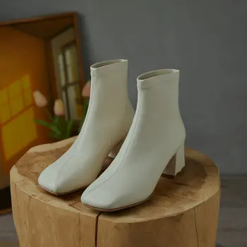 New Fashion Newest Genuine Leather Women Ankle Boots Female Square Toe Thick High Heels Shoes Winter Party Shoes Woman
New Fashion Newest Genuine Leather Women Ankle Boots Female Square Toe Thick High Heels Shoes Winter Party Shoes Woman