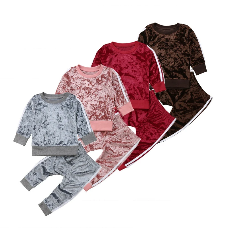 Комплект осенней одежды из 2 предметов для детей ясельного возраста с бархатным