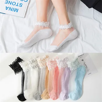 Flowers Lace Ladies Sheer Socks Summer Thin Transparent Crystal Silk Elastic Cotton Sole Elegant Women Ankle Socks Hot Sale!
Flowers Lace Ladies Sheer Socks Summer Thin Transparent Crystal Silk Elastic Cotton Sole Elegant Women Ankle Socks Hot Sale!