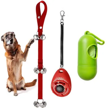 3 Pcs/lot Pet Training Tool Set For Dogs One Doorbells One Clicker And One Dog Waste Bag Dog Pet Supplies
3 Pcs/lot Pet Training Tool Set For Dogs One Doorbells One Clicker And One Dog Waste Bag Dog Pet Supplies