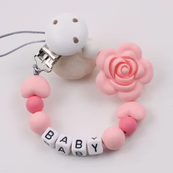 Personalized Name Handmade Pacifier Clips Holder Chain Silicone Pacifier Chains Flower crown star Baby Teether Teething Chain
Personalized Name Handmade Pacifier Clips Holder Chain Silicone Pacifier Chains Flower crown star Baby Teether Teething Chain