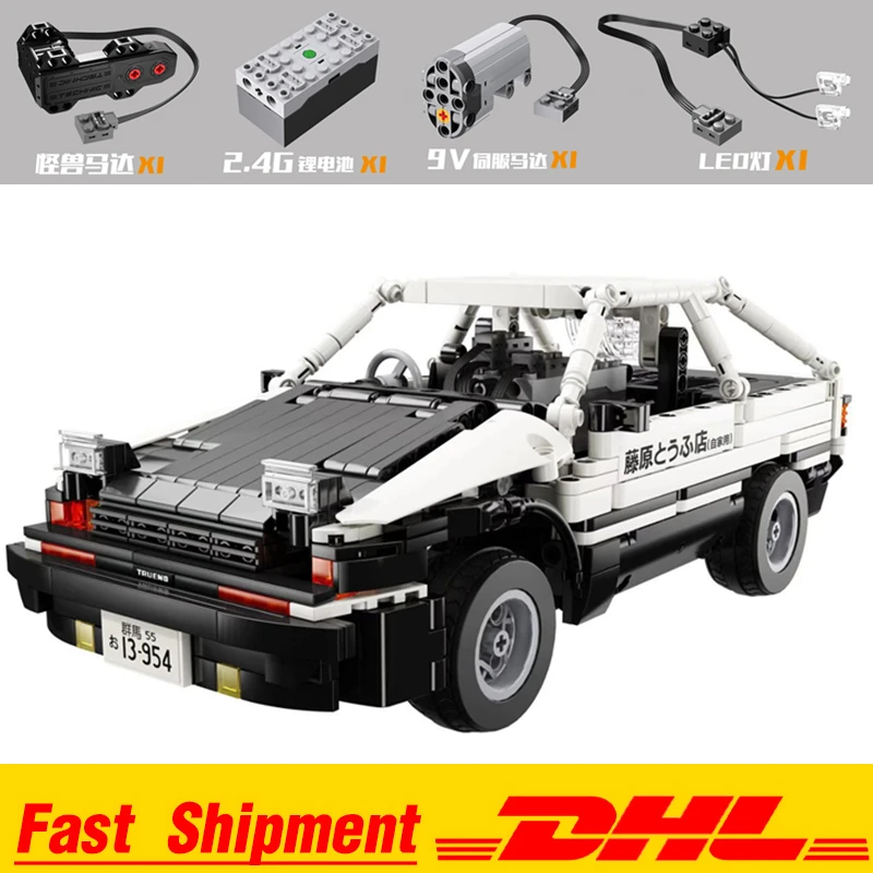DHL MOC Technic Initial D Toyota K81 AE86 Super RC Cars with Motor Lights Building Blocks Model Bricks Children Christmas Toys
DHL MOC Technic Initial D Toyota K81 AE86 Super RC Cars with Motor Lights Building Blocks Model Bricks Children Christmas Toys