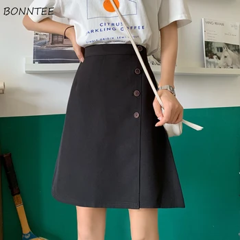 Skirts Women Ulzzang Streetwear Elegant Summer 2020 New Solid High Waist Retro Vintage All-match Simple Womens Skirt Chic Casual 
Skirts Women Ulzzang Streetwear Elegant Summer 2020 New Solid High Waist Retro Vintage All-match Simple Womens Skirt Chic Casual