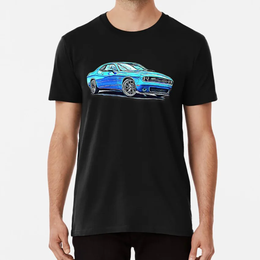 2019 Dodge Challenger RT синяя футболка dodge challenger rt srt demon shirt mopar sticker|Футболки| |