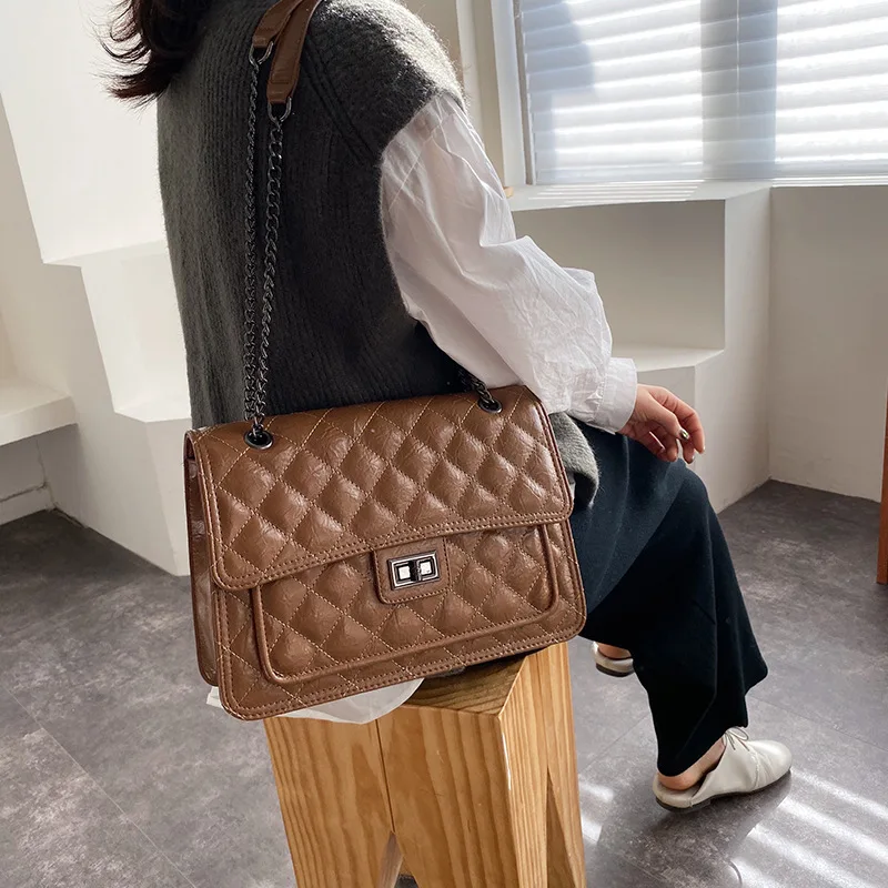 Retro Rhombus Glorious Bag with Chain Winter (Large Small) Single-shoulder Bag for Women New Style 2019 Versatile Crossbody Bag
Retro Rhombus Glorious Bag with Chain Winter (Large Small) Single-shoulder Bag for Women New Style 2019 Versatile Crossbody Bag