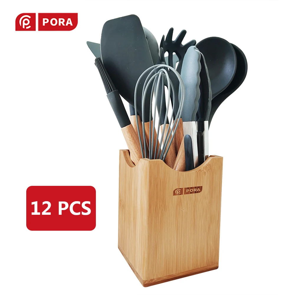 9/12Pcs Kitchen Set Silicone Cooking Utensils Set Non-stick Spatula Heat Resistant Wooden Handle Cooking Kitchen Tools 6 Colors
9/12Pcs Kitchen Set Silicone Cooking Utensils Set Non-stick Spatula Heat Resistant Wooden Handle Cooking Kitchen Tools 6 Colors