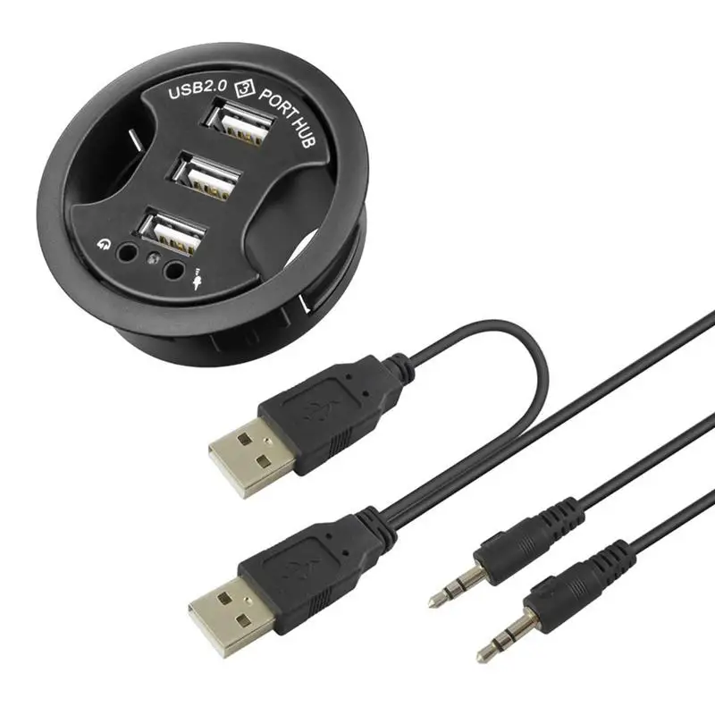 New USB 2.0 Hub Office Table Grommet USB Extender Adapter Desktop Phone Charger with Headphone Mic Port
New USB 2.0 Hub Office Table Grommet USB Extender Adapter Desktop Phone Charger with Headphone Mic Port