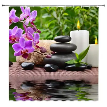 Spa Fabric Shower Curtain Massage Stones with Candles Orchid Flowers Green Leaves Nature Decor Bathroom Curtains Waterproof
Spa Fabric Shower Curtain Massage Stones with Candles Orchid Flowers Green Leaves Nature Decor Bathroom Curtains Waterproof