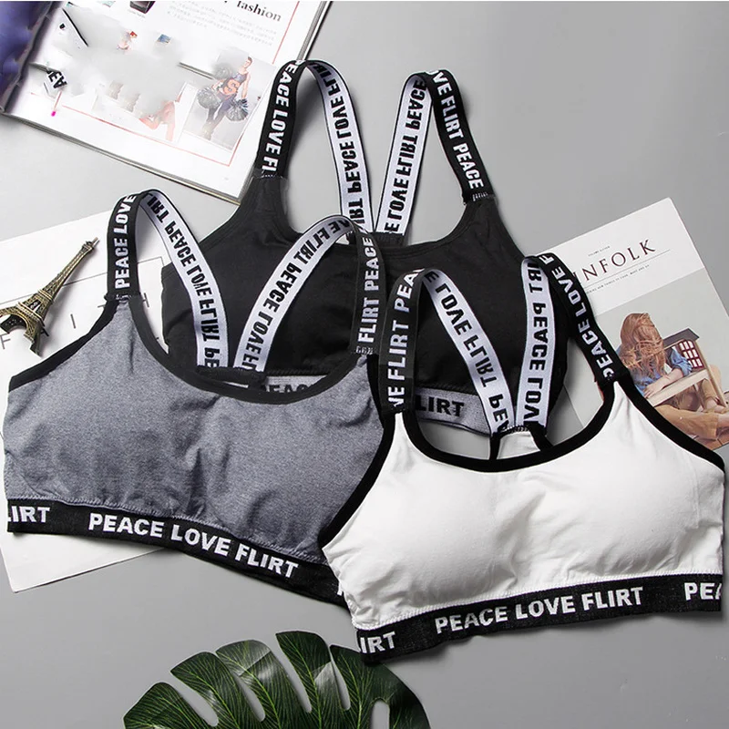 Sport Cropped Top Bra Yoga Bra Push Up Running Cotton Letters Sport Tops Gym Wear for Women Solid Fitness Bra Women sport bra 
Sport Cropped Top Bra Yoga Bra Push Up Running Cotton Letters Sport Tops Gym Wear for Women Solid Fitness Bra Women sport bra