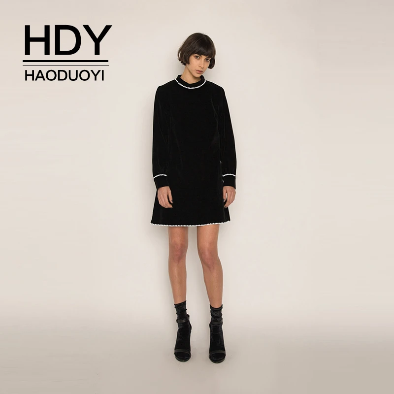 HDY Haoduoyi Autumn Fashion Simple Commute Temperament Retro Elegant Design Velvet Solid Color Long-sleeved Knees Soft Dress
HDY Haoduoyi Autumn Fashion Simple Commute Temperament Retro Elegant Design Velvet Solid Color Long-sleeved Knees Soft Dress