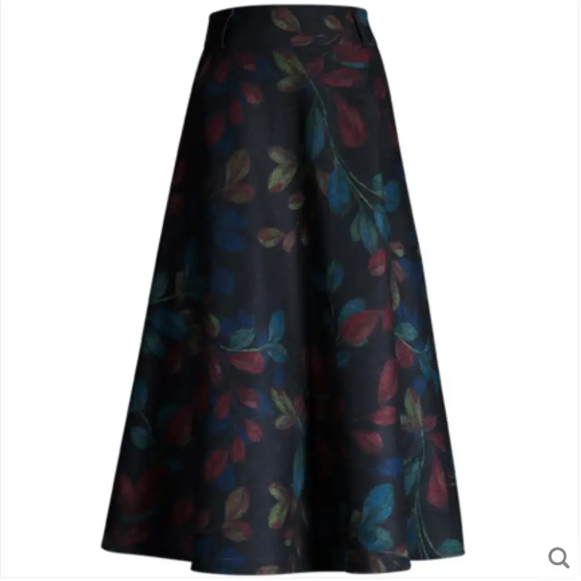 2019 New Autumn Winter Women High Waist Floral Printed Big Swing Mid-Long Woolen Skirt women Pleated Thicken Wool Skirts 
2019 New Autumn Winter Women High Waist Floral Printed Big Swing Mid-Long Woolen Skirt women Pleated Thicken Wool Skirts