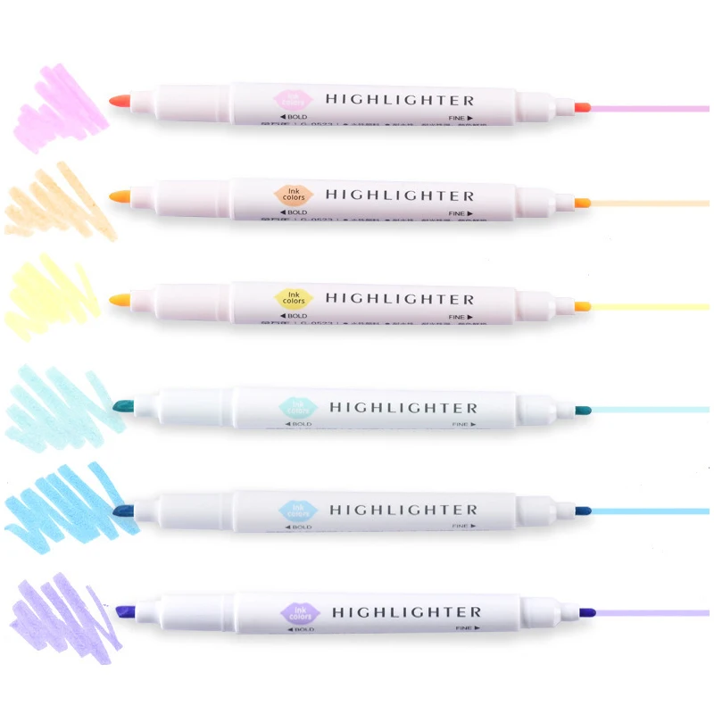6 Color Double-head Marker Pens Eye Protection Color Highlighter Pen Kawaii Children's Drawing Fluorescent Pen School Stationery
6 Color Double-head Marker Pens Eye Protection Color Highlighter Pen Kawaii Children's Drawing Fluorescent Pen School Stationery