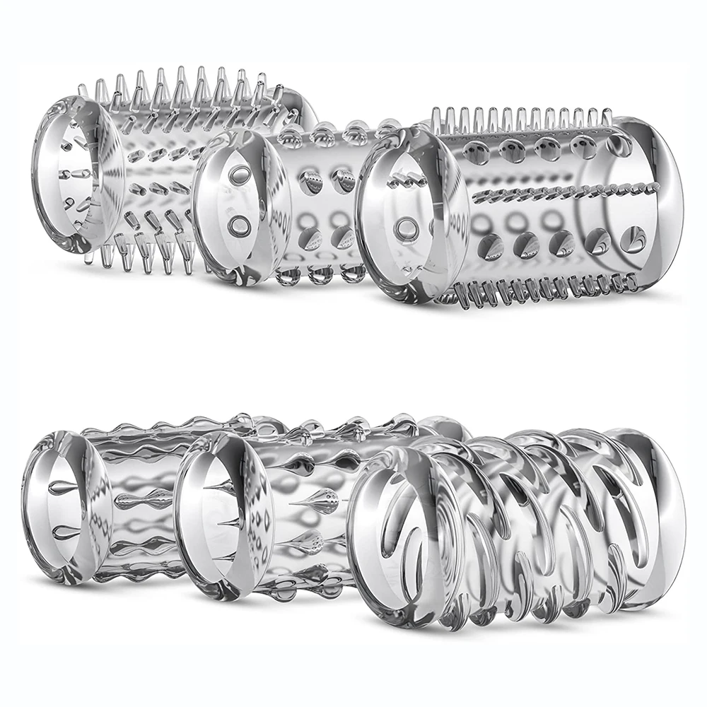 Насадка рельефная Penis Sleeve с закрытой головкой, бесцветная BI-10045E-0702 - Baile - Насадки на Член - Купить