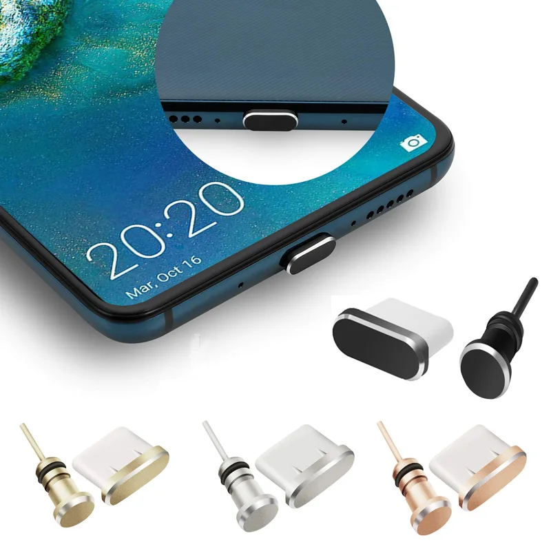 Фото Комплект пылезащитных заглушек для телефона типа C разъем USB Type-C и наушников 3 5 мм
