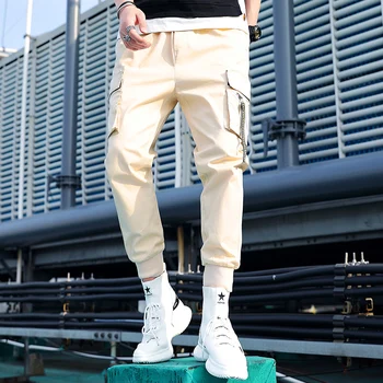 2019 Four Seasons Overalls Man Tide Brand Nine Part Pants Easy Bound Feet Sports sweatpants Male streetwear aesthetic Black 
2019 Four Seasons Overalls Man Tide Brand Nine Part Pants Easy Bound Feet Sports sweatpants Male streetwear aesthetic Black