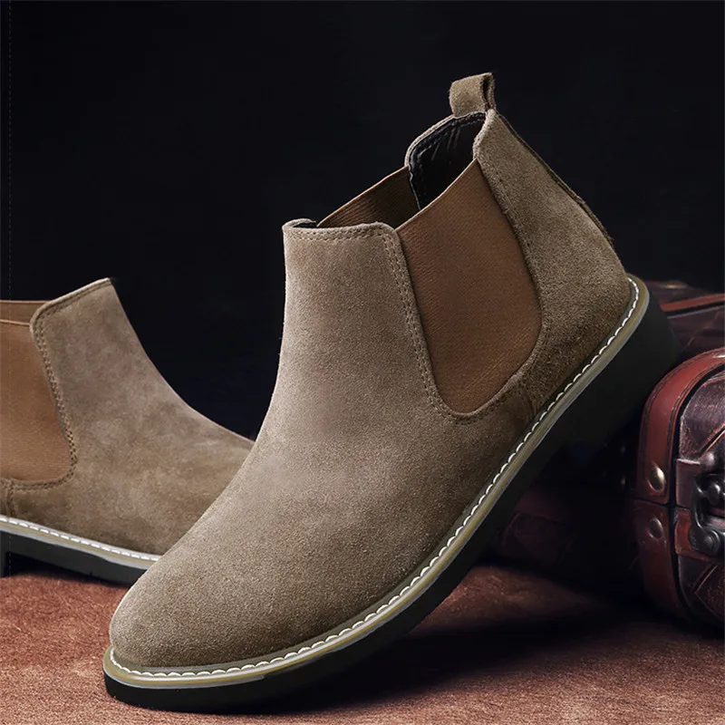 Cow Sude Chelsea Boots Men Shoes British Style High-Top Fashion Men Winter Boots With Plush Men Ankle Boots 2019
Cow Sude Chelsea Boots Men Shoes British Style High-Top Fashion Men Winter Boots With Plush Men Ankle Boots 2019