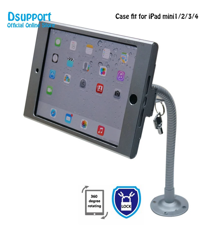 New Tablet pc display flexible gooseneck wall mount holder stand for iPad mini 1234 security safe locked metal box support arm
New Tablet pc display flexible gooseneck wall mount holder stand for iPad mini 1234 security safe locked metal box support arm