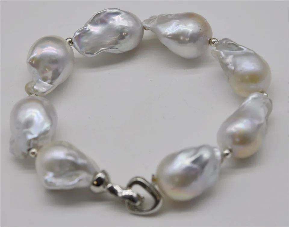 HABITOO S925 Sterling Silver Natural White Baroque Big 15-25mm Pearl Bracelet Bangle Jewelry Bracelets for Women Gift
HABITOO S925 Sterling Silver Natural White Baroque Big 15-25mm Pearl Bracelet Bangle Jewelry Bracelets for Women Gift