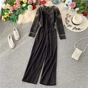 Spring Summer Lace Overalls for Women Korean Vintage Elegant Straight Full Length Pants Rompers Womens Jumpsuit ZT5291
Spring Summer Lace Overalls for Women Korean Vintage Elegant Straight Full Length Pants Rompers Womens Jumpsuit ZT5291