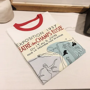 Women Tshirt Ivory White Cotton Loose Print Short Sleeve T shirt
Women Tshirt Ivory White Cotton Loose Print Short Sleeve T shirt