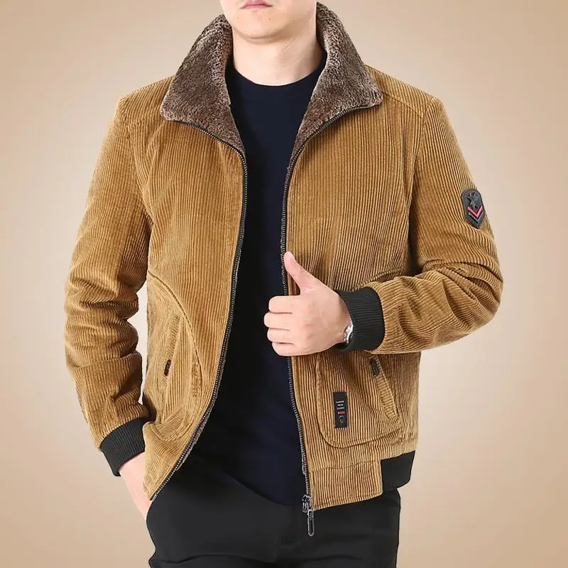 Corduroy Quilted Cotton Cloth Men's Winter New Casual Padded Fleece Short Jacket 
Corduroy Quilted Cotton Cloth Men's Winter New Casual Padded Fleece Short Jacket
