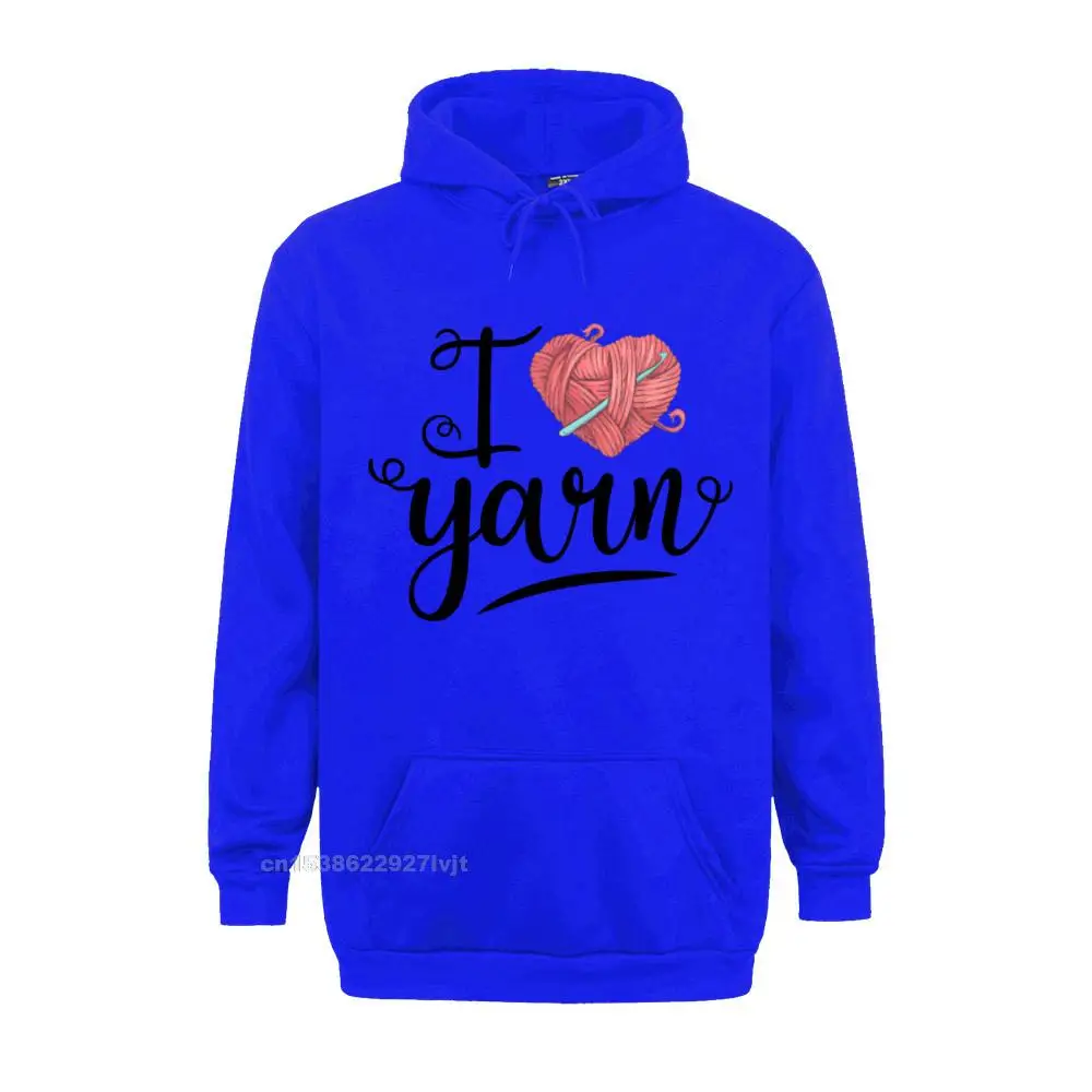 O Neck Hip hop 100% Cotton Men Top T-shirts Fitness Tight Short Sleeve Tops T Shirt Funny Printed On Tops & Tees I Love Yarn Knitting Funny Heart Gifts Women Girls Knitters Sweatshirt_611 blue