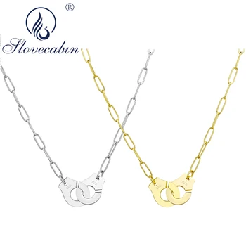 Slovecabin Real 100% 925 Sterling Silver Handcuff Pendant Chain Necklaces For Women Menottes Handmade Necklaces Men & Women Gift 
Slovecabin Real 100% 925 Sterling Silver Handcuff Pendant Chain Necklaces For Women Menottes Handmade Necklaces Men & Women Gift