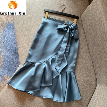 Wome High Waist Skirt 2020 Spring and Summer Elegant Flounced Lace-up Waist Slimming Package Hip Skirt Women's Skirts
Wome High Waist Skirt 2020 Spring and Summer Elegant Flounced Lace-up Waist Slimming Package Hip Skirt Women's Skirts