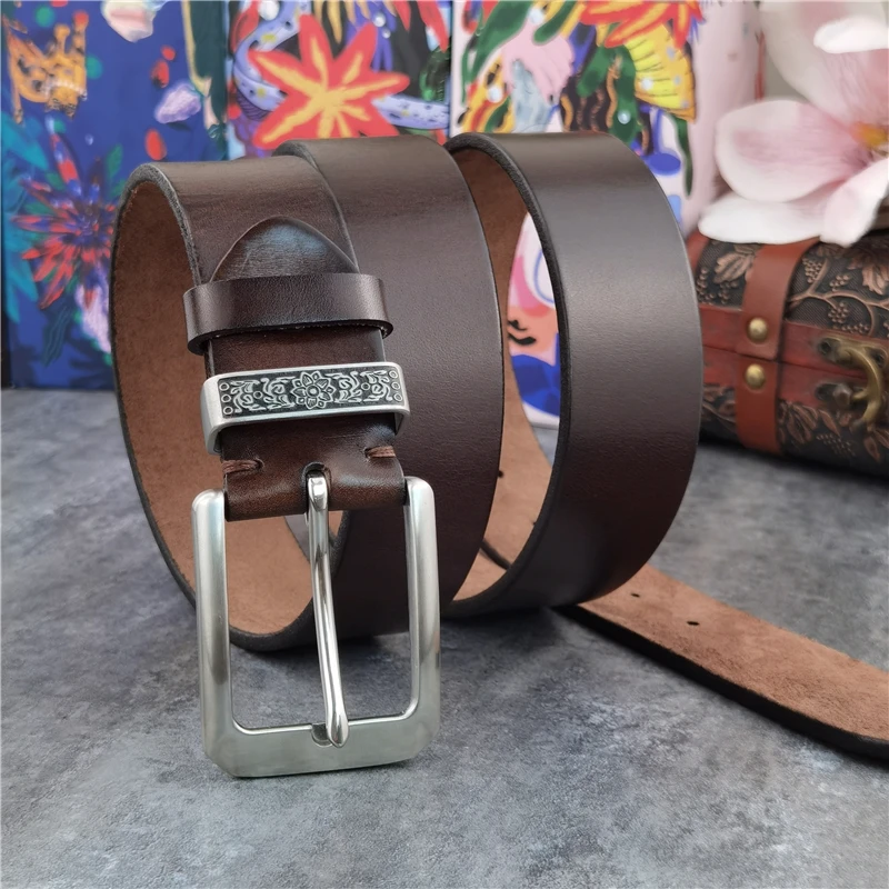 Stainless Steel Belt Buckle Mens Belts Luxury Super Thick Genuine Leather Belt Ceinture Belts Men Leather Waist Belt SBT0011 
Stainless Steel Belt Buckle Mens Belts Luxury Super Thick Genuine Leather Belt Ceinture Belts Men Leather Waist Belt SBT0011