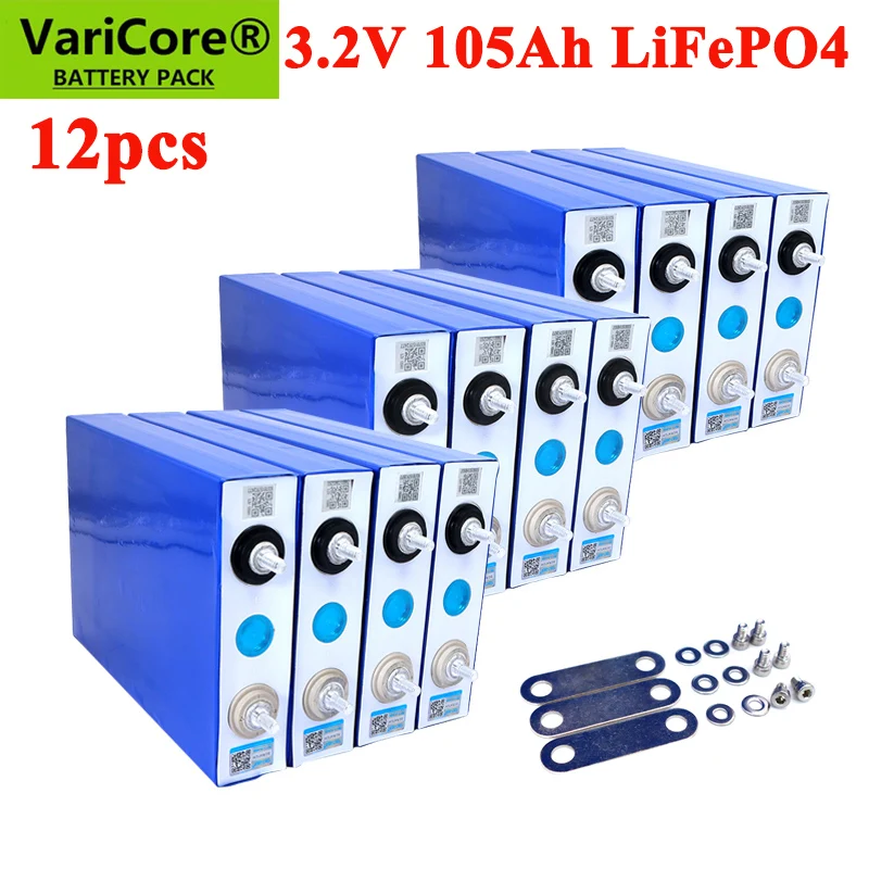 12pcs 3.2V 105Ah LiFePO4 battery pack Lithium iron phospha DIY 12V 24V RV Motorcycle Electric Car Solar Inverter Boat Batteries
12pcs 3.2V 105Ah LiFePO4 battery pack Lithium iron phospha DIY 12V 24V RV Motorcycle Electric Car Solar Inverter Boat Batteries