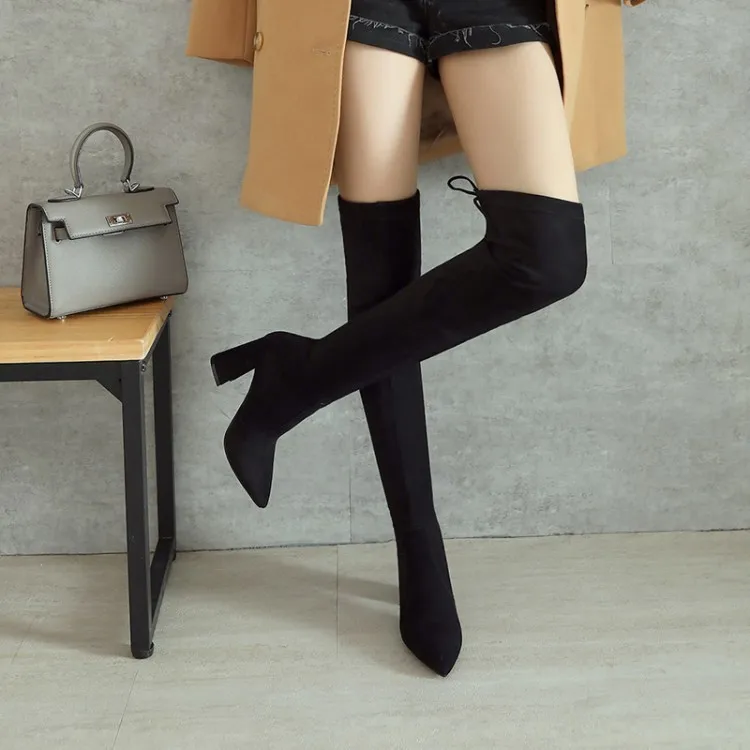 Winter Thin High With Overknee Elastic Boots Genuine Leather With Increase Boots Woman
Winter Thin High With Overknee Elastic Boots Genuine Leather With Increase Boots Woman