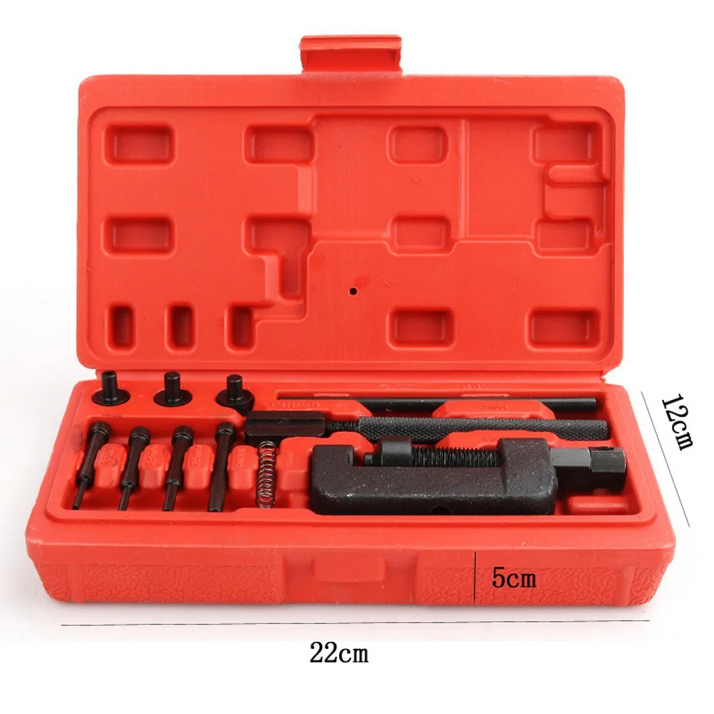 13 PCS Motorcycle Bike Chain Breaker Link Splitter Riveter Riveting Repair Tool Set Remover Chain Tools Cutter Disassembly Tool
13 PCS Motorcycle Bike Chain Breaker Link Splitter Riveter Riveting Repair Tool Set Remover Chain Tools Cutter Disassembly Tool