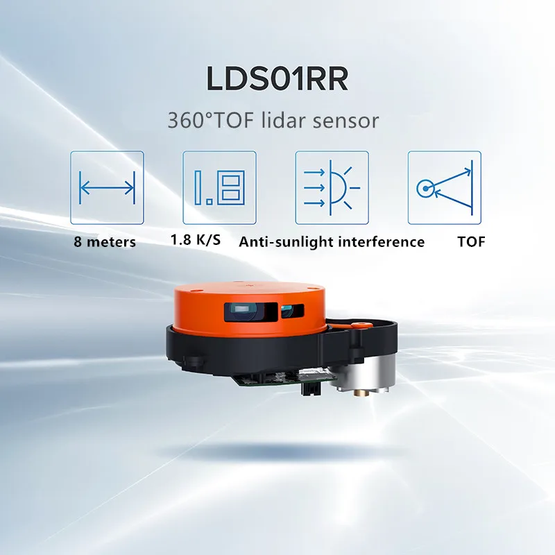 

Roborock LDS01RR High precision outdoor TOF lidar navigation obstacle avoidance ROS mapping ranging lidar sensor USB interface