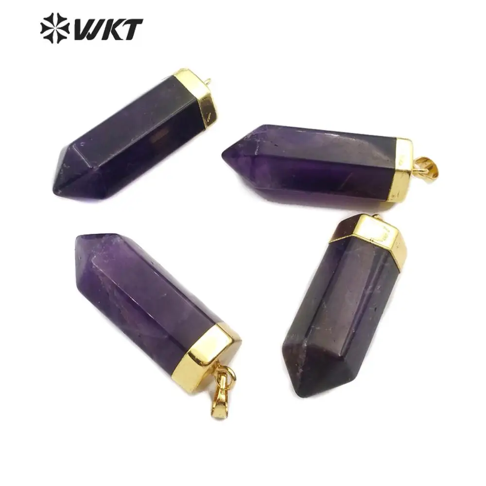 WT-P1466 WKT Purple Quartz Point Stone Geometic Shape Pendant With High Quality Gold Electroplated Pendants With Female Jewelry 
WT-P1466 WKT Purple Quartz Point Stone Geometic Shape Pendant With High Quality Gold Electroplated Pendants With Female Jewelry