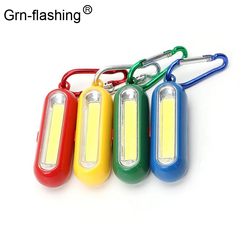 

1Pcs Portable Mini COB LED Keychain Flashlight Key Chain Keyring Torch Light Lamp with Carabiner for camping hiking fishing