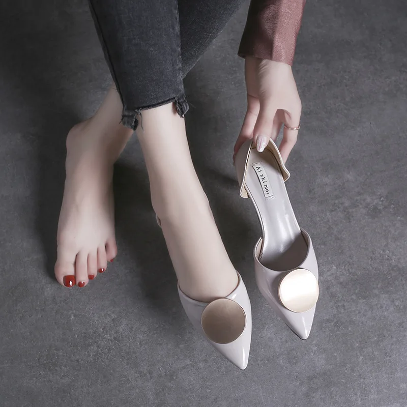 Shallow Mouth Single Shoes Women's 2019 Summer New Style Metal round Buckle Pointed-Toe Sexy Fairy-Style Shoe Women's Thin Heele
Shallow Mouth Single Shoes Women's 2019 Summer New Style Metal round Buckle Pointed-Toe Sexy Fairy-Style Shoe Women's Thin Heele