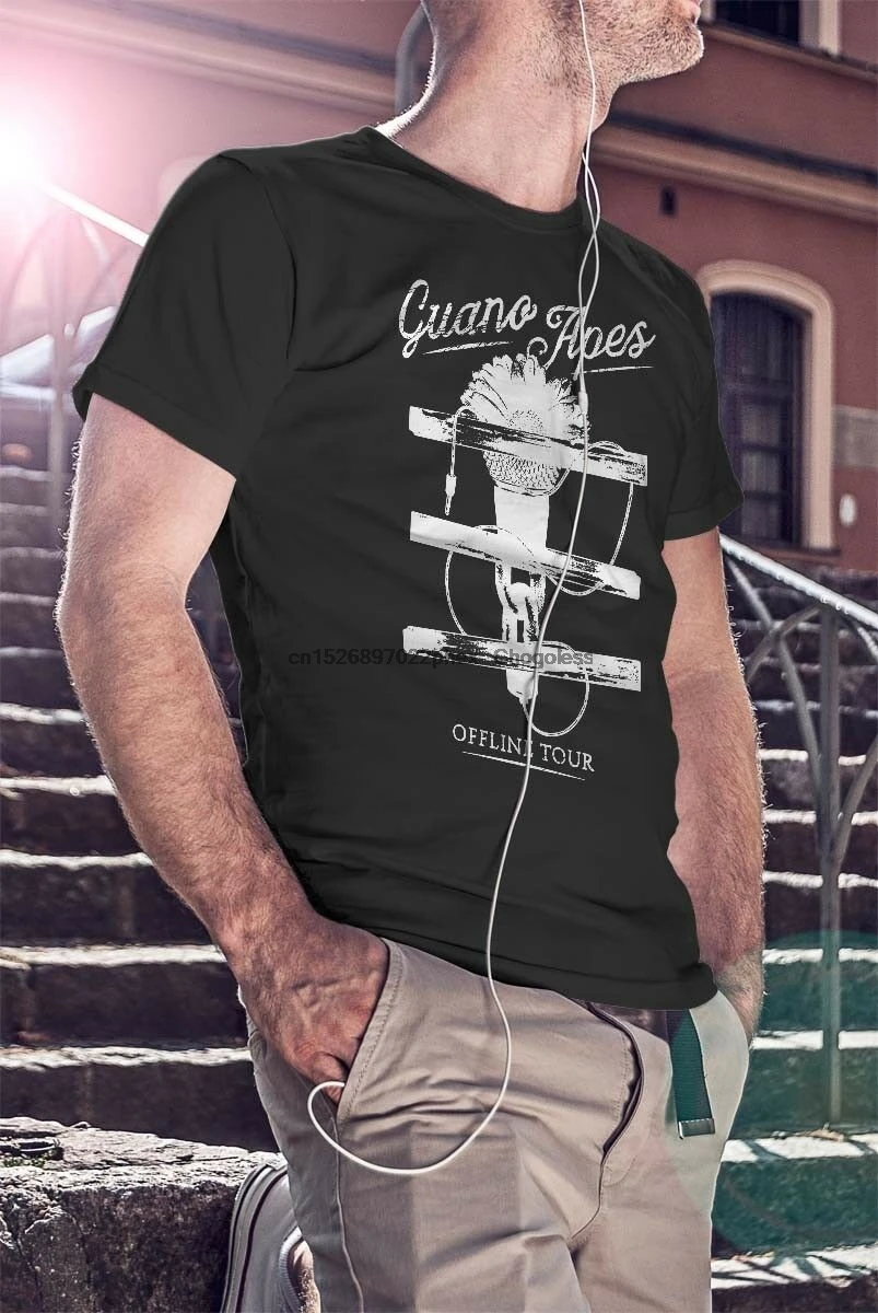 Мужская черная футболка Guano Apes Off Tour гранж-группы Rock | одежда