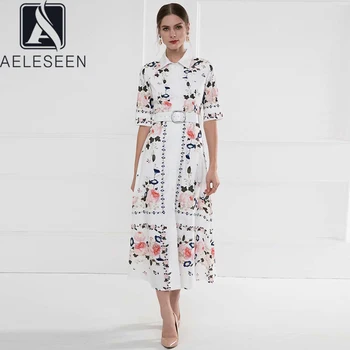AELESEEN White Plus Size Dress 2020 Spring Summer Women's Half Sleeve Sweety Floral Print Belt Long Party Elegant Dress Vestidos
AELESEEN White Plus Size Dress 2020 Spring Summer Women's Half Sleeve Sweety Floral Print Belt Long Party Elegant Dress Vestidos