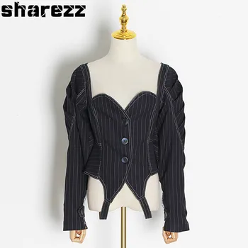 sharezz Vintage Striped Coats For Women Square Collar Puff Long Sleeve Tunic Short Jackets Female 2020 Spring Clothing New
sharezz Vintage Striped Coats For Women Square Collar Puff Long Sleeve Tunic Short Jackets Female 2020 Spring Clothing New