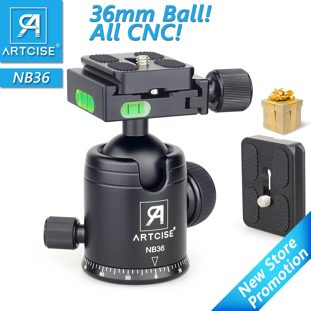 ARTCISE NB36 Tripod Head Panoramic Tripod Ball Head CNC Anodized Ballhead for DSLR Camera Extra Quick Release Plate as a Gift
ARTCISE NB36 Tripod Head Panoramic Tripod Ball Head CNC Anodized Ballhead for DSLR Camera Extra Quick Release Plate as a Gift