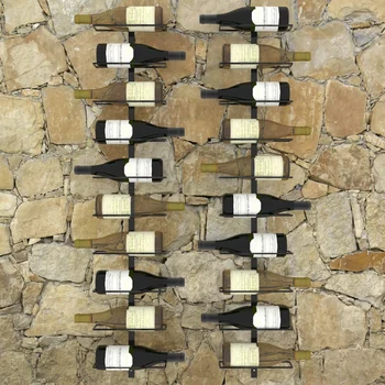 Wall-mounted Wine Racks 20 Bottles 2 pcs Black Metal Wine Holder Simple Hanging Wine Rack Holder Art Wine Support Cabinet Flat
Wall-mounted Wine Racks 20 Bottles 2 pcs Black Metal Wine Holder Simple Hanging Wine Rack Holder Art Wine Support Cabinet Flat