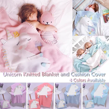 Unicorn Hand-knitted Cotton Napping Blanket Pillow Cover Kit For Kids Baby Soft knitted Blanket Towel Quilt D20
Unicorn Hand-knitted Cotton Napping Blanket Pillow Cover Kit For Kids Baby Soft knitted Blanket Towel Quilt D20