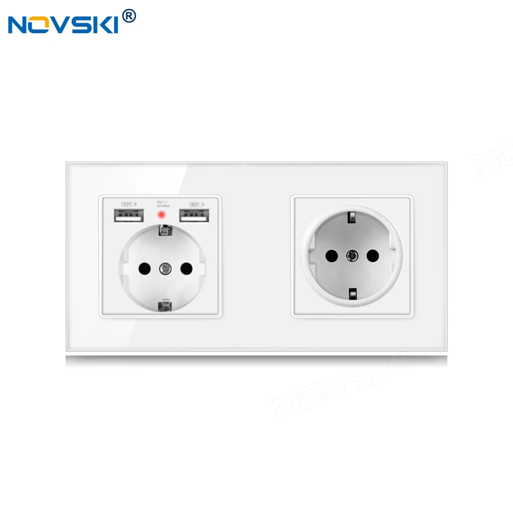 172 EU Standard DIY Double Frame Switch Socket, Schuko Plug Type, 2.1A Dual USB Charging Outlet, German Bayer Base, White
172 EU Standard DIY Double Frame Switch Socket, Schuko Plug Type, 2.1A Dual USB Charging Outlet, German Bayer Base, White