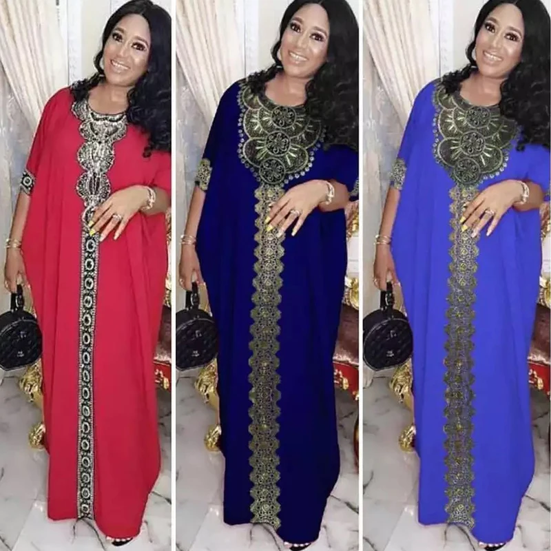 MD Plus Size African Dresses Women Dashiki Embroidery Gold Dress Muslim Abaya Gown Ladies Large Swing Dress Elastic Clothes Robe
MD Plus Size African Dresses Women Dashiki Embroidery Gold Dress Muslim Abaya Gown Ladies Large Swing Dress Elastic Clothes Robe