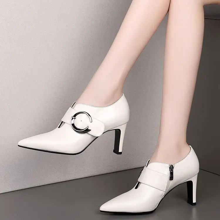 Autumn and winter naked boots woman thick heel belt buckle high heels pointed one shoe top layer cowhide 7.5cm
Autumn and winter naked boots woman thick heel belt buckle high heels pointed one shoe top layer cowhide 7.5cm