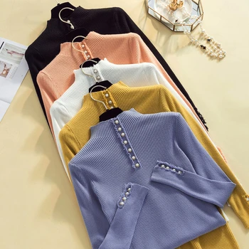 Casual Autumn Winter O-Neck Button Knitted Pullovers Women Slim Basic Sweater Elastic Solid Color Jumpers Female Women Sweater
Casual Autumn Winter O-Neck Button Knitted Pullovers Women Slim Basic Sweater Elastic Solid Color Jumpers Female Women Sweater