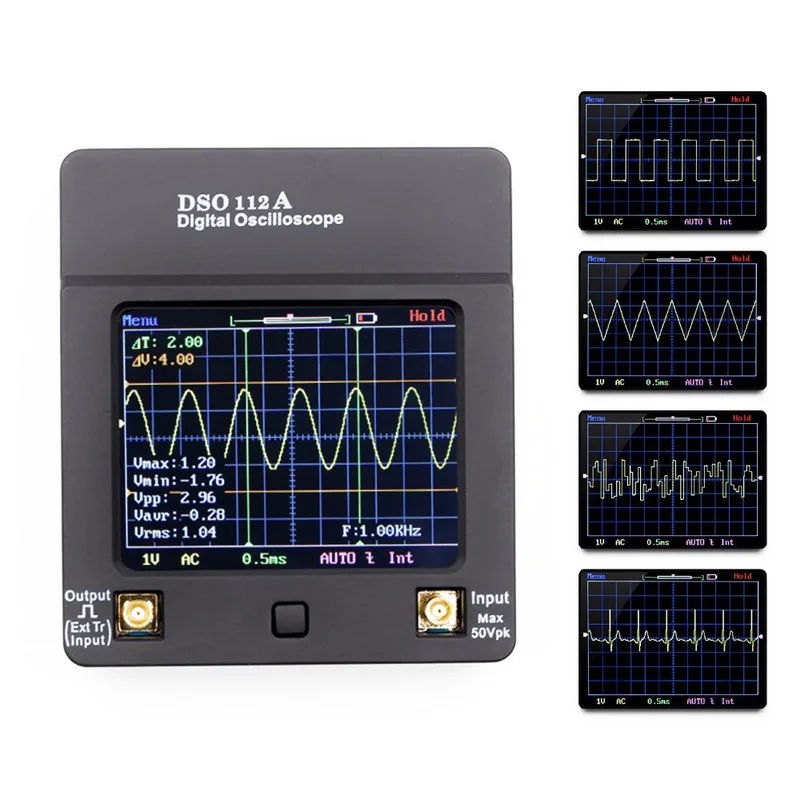 DSO112A TFT Mini Digital Oscilloscope Touch Screen Portable USB Oscilloscope Interface 2MHz 5Msps
DSO112A TFT Mini Digital Oscilloscope Touch Screen Portable USB Oscilloscope Interface 2MHz 5Msps