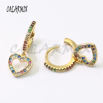4 Pair Rainbow color Zircon heart earrings Hollow heart earrings Gift for lady elegant Crystal earrings wholesale earring50793
4 Pair Rainbow color Zircon heart earrings Hollow heart earrings Gift for lady elegant Crystal earrings wholesale earring50793