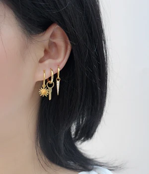 925 sterling silver earring fashion design diamond long triangle short ear ring ear bone Hip hop wild trend female girl ear jewe 
925 sterling silver earring fashion design diamond long triangle short ear ring ear bone Hip hop wild trend female girl ear jewe
